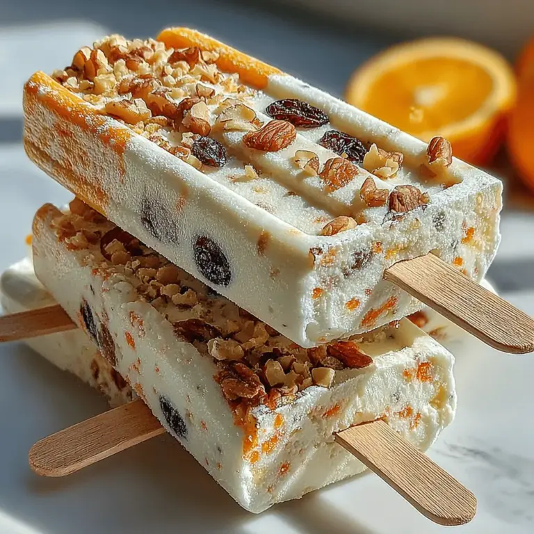 Wenn Sie auf der Suche nach einem erfrischenden Snack oder Dessert sind, das sowohl gesund als auch einfach zuzubereiten ist, dann sind die gefrorenen Karottenkuchen-Joghurt-Muffin-Pops genau das Richtige für Sie! Diese köstlichen Pops kombinieren den Geschmack von Karottenkuchen mit den Vorzügen von griechischem Joghurt und sind perfekt für jede Gelegenheit – sei es als gesunder Snack für die Kinder, als erfrischendes Dessert an einem heißen Sommertag oder sogar als proteinreicher Snack nach dem Training.