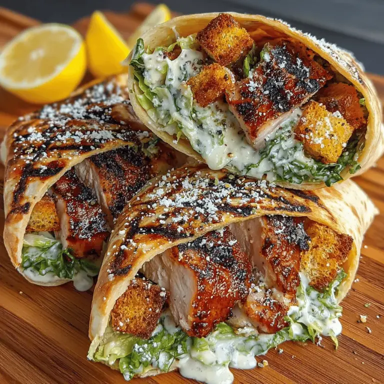 Herzhafte Gegrillte Hähnchen Caesar Wraps sind eine köstliche und gesunde Option für ein schnelles Mittagessen oder Abendessen. Dieses Rezept kombiniert die Aromen eines klassischen Caesar-Salats mit dem herzhaften Geschmack von gegrilltem Hähnchen und bringt alles in einer praktischen Tortilla zusammen. Der Wrap ist nicht nur einfach zuzubereiten, sondern auch perfekt für unterwegs oder als Teil eines geselligen Essens mit Freunden und Familie.