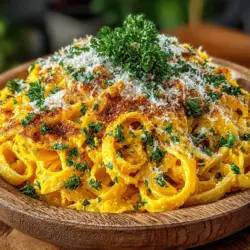 Die cremige Kürbis Alfredo Pasta ist ein köstliches und herzhaftes Gericht, das die Aromen des Herbstes perfekt einfängt. Dieses Rezept erfreut sich nicht nur großer Beliebtheit in der kalten Jahreszeit, sondern ist auch eine wunderbare Möglichkeit, frisches, saisonales Gemüse in die Ernährung zu integrieren. Kürbis ist eine wahre Nährstoffbombe, die reich an Vitaminen, Mineralstoffen und Antioxidantien ist. Diese Pasta vereint die Cremigkeit von Alfredo-Soße mit dem süßen, leicht nussigen Geschmack von Kürbis und bietet somit eine originelle Abwechslung zu traditionellen Pasta-Gerichten.