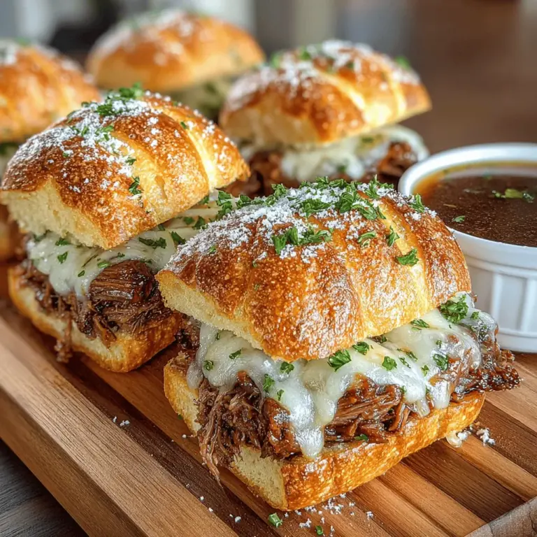 Willkommen zu einem der köstlichsten und herzhaftesten Sandwich-Rezepte, die Sie je probiert haben: die ultimativen herzhaften Slow Cooker French Dip Sandwiches! Dieses Gericht ist nicht nur einfach zuzubereiten, sondern auch perfekt für jede Gelegenheit, sei es ein entspanntes Abendessen mit der Familie oder eine gesellige Runde mit Freunden. Die Kombination aus zartem, saftigem Rindfleisch, aromatischer Brühe und frisch gebackenem Brot wird jeden Gourmet erfreuen.