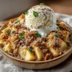 Der Herbst ist die perfekte Zeit, um die Aromen der Saison zu genießen, und nichts verkörpert dies besser als ein hausgemachter Zimt-Ahornsirup-Äpfel-Crisp. Dieses Rezept ist nicht nur unglaublich lecker, sondern auch einfach zuzubereiten. Es kombiniert saftige Granny Smith Äpfel, die mit süßem Ahornsirup und warmen Gewürzen verfeinert werden, und wird dann mit einem knusprigen Haferflocken-Topping überbacken. Die Kombination aus den aromatischen Äpfeln und dem knusprigen Belag macht dieses Dessert zu einem absoluten Favoriten in der kalten Jahreszeit.