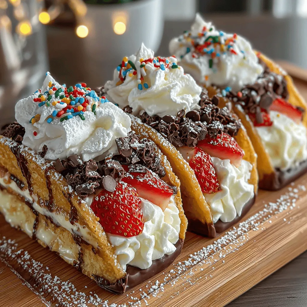 Die Knusprigen Neapolitanischen Kuchentacos sind eine aufregende und köstliche Neuinterpretation eines klassischen Desserts. Sie kombinieren die Aromen eines Neapolitanischen Kuchens mit der Form und dem Spaß von Tacos. Diese innovative Dessertkreation vereint die Geschmäcker von Vanille, Schokolade und Erdbeere in einer knusprigen Taco-Schale, die nicht nur lecker, sondern auch optisch ansprechend ist. Ideal für Feiern, Geburtstagsfeiern oder einfach nur als süßer Genuss an einem entspannten Abend, sie werden Ihre Gäste mit Sicherheit begeistern.