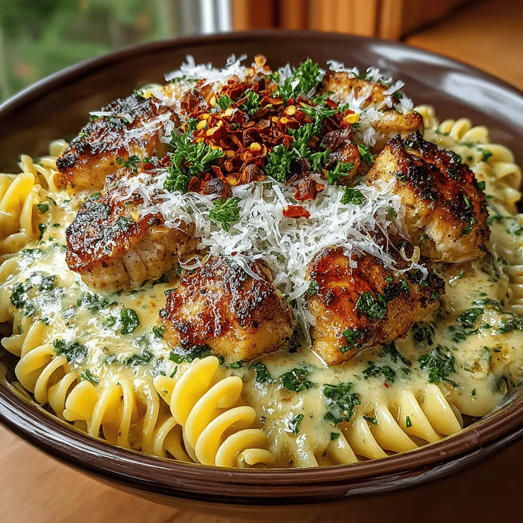 Knoblauch-Butter-Hühnchen mit verdrehtem Rotini ist ein köstliches und herzhaftes Gericht, das sich perfekt für ein schnelles Abendessen oder ein gemütliches Familienessen eignet. Die Kombination von saftigem Hühnchen, aromatischem Knoblauch und einer cremigen Butter-Sauce, die über die al dente Rotini-Pasta gleitet, sorgt für ein Geschmackserlebnis, das einfach unwiderstehlich ist. Dieses Gericht vereint die Aromen der italienischen Küche mit der herzhaften Note von frischem Knoblauch und zartem Hühnchen, was es zu einem Favoriten in vielen Haushalten macht.