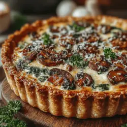 Die Spinats & Pilz Genuss Quiche ist ein unglaublich vielseitiges und schmackhaftes Gericht, das sowohl als Hauptspeise als auch als köstlicher Snack dient. Besonders beliebt in vielen europäischen Küchen, vereint diese Quiche die nussigen Aromen von frischem Spinat und zarten Champignons. Sie ist nicht nur ein Highlight auf jedem Tisch, sondern auch eine großartige Möglichkeit, die gesundheitlichen Vorteile von Gemüse in eine schmackhafte Mahlzeit zu integrieren.